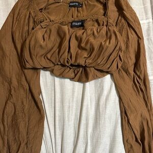 A Classy Chic Boutique Brown Crop Top
